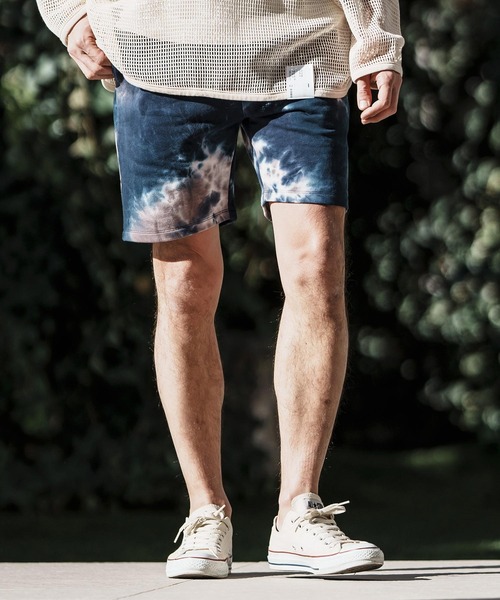 CAMBIO(カンビオ)の「mp11962- Tie Dye Sweat Short Pants ショートパンツ(その他パンツ・メンズ・オレンジ系その他/ネイビー系/レッド系その他・M/L/S)」の1枚目の写真