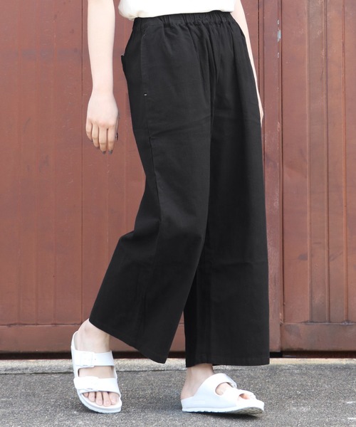 KRIFF MAYER Lady's Collection(クリフメイヤーレディースコレクション)の「冷感ロハテコフレアパンツ(その他パンツ・レディース・チャコール/ベージュ/サンドベージュ/ダークブルー/ネイビー/カラフル/ブラック/オフホワイト/ナチュラル/ブルー・MEDIUM/LARGE)」の3枚目の写真