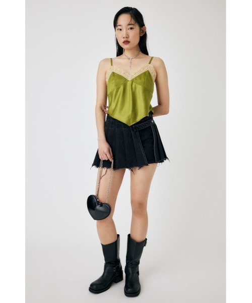MOUSSY（マウジー）の「SCARF HEM SATIN キャミソール（キャミソール・レディース・シルバー/カーキ・FREE）」の6枚目の写真