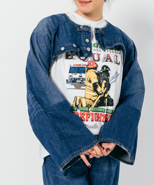 【美品】ボナム　ショート丈リメイクデニムジャケット　ジャーナルスタンダード 美品】ボナム ショート丈リメイクデニムジャケット ジャーナル