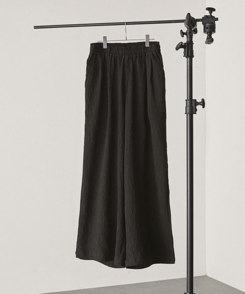 Jentlouisフレアパンツ Mブラック （SUEDE FLARE PANTS - IN