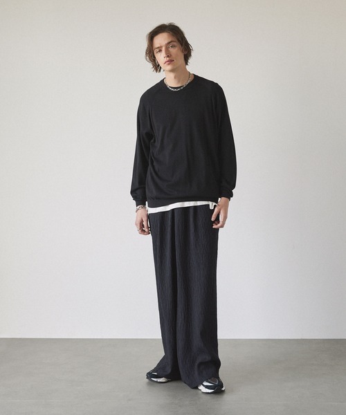 ランダムプリーツバギータックイージースラックスパンツ EMMA CLOTHES