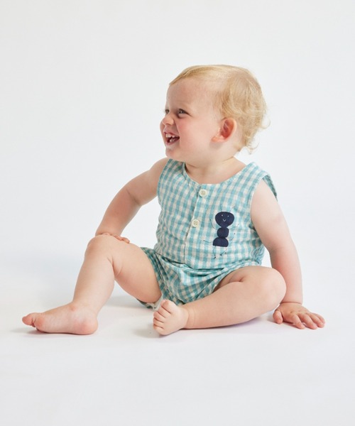 【セール】Baby Ant vichy woven playsuit（ロンパース）｜BOBO CHOSES（ボボショーズ）
