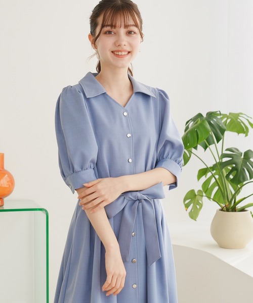 ASTORIA ODIER(アストリアオディール)の「麻調シャツワンピース(ワンピース・レディース・ブルー/ネイビー/ラベンダー・SMALL/MEDIUM/LARGE)」の20枚目の写真