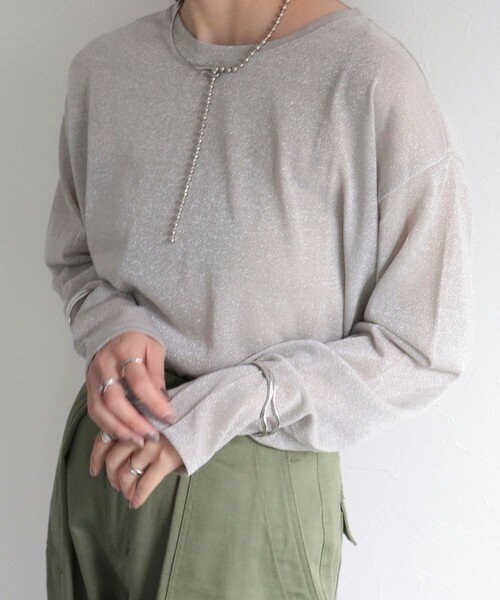 fredy emue(フレディエミュ)の「ラメロンT(Tシャツ/カットソー・レディース・サックスブルー/ブラック/シルバー/ブラック系その他・38)」の18枚目の写真