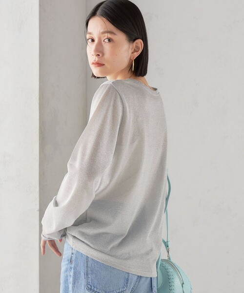 SHIPS(シップス)の「〈手洗い可能〉ラメ シアー クルー ネック カットソー ◇(Tシャツ/カットソー・レディース・シルバー/ゴールド・ONE SIZE)」の14枚目の写真