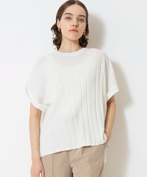 ドライコットンニットフレンチスリーブTシャツ