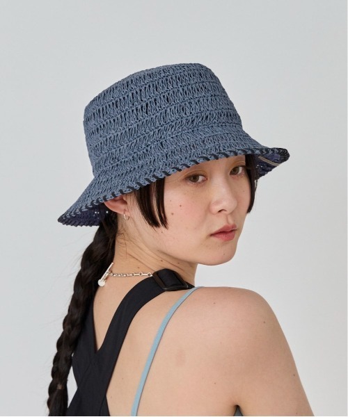 OVERRIDE（オーバーライド）の「OVERRIDE PAPER CROCHET ST BUCKET HAT / オーバーライド（ハット・レディース・ライトベージュ/ブルー/ブラウン・58cm）」の21枚目の写真