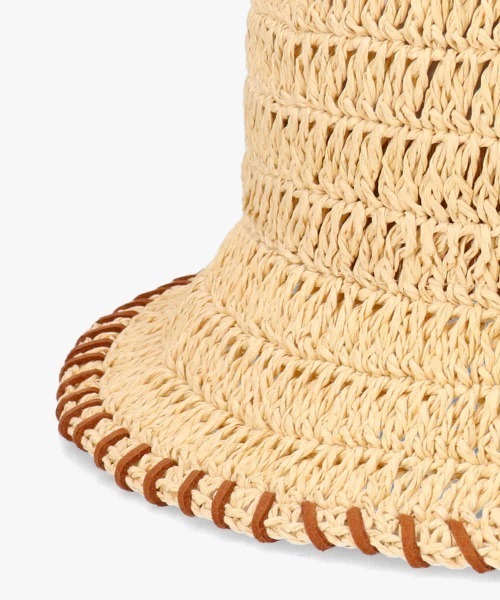 OVERRIDE（オーバーライド）の「OVERRIDE PAPER CROCHET ST BUCKET HAT / オーバーライド（ハット・レディース・ライトベージュ/ブルー/ブラウン・58cm）」の16枚目の写真