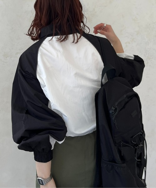 CPCM（シーピーシーエム）の「裾ドロスト配色トラックジャケット（ブルゾン・レディース・パープル/ブラック/オフホワイト・FREE）」の16枚目の写真