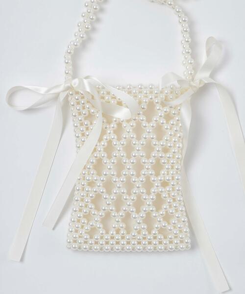 WEGO（ウィゴー）の「WEGO/パールリボンスマホショルダーポーチ（スマホグッズ・レディース・その他1・FREE）」の2枚目の写真