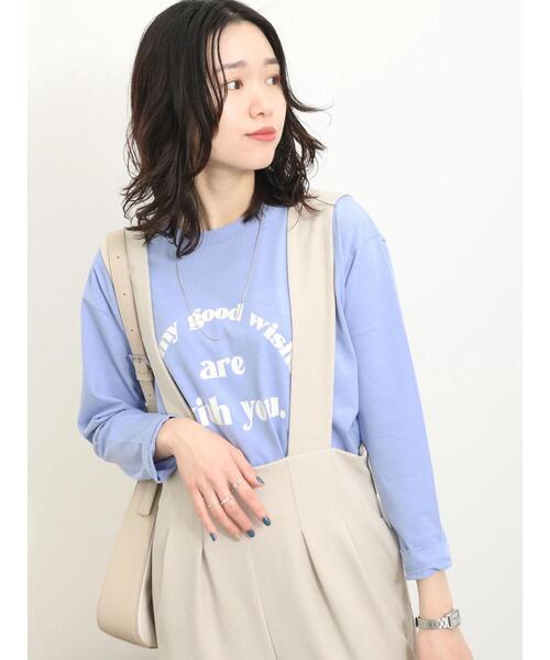 Samansa Mos2 blue（サマンサモスモスブルー）の「アソートロゴロンT（Tシャツ/カットソー・レディース・シルバーグレー/チャコールグレー/ブルー/オフホワイト/ラベンダー・F）」の4枚目の写真