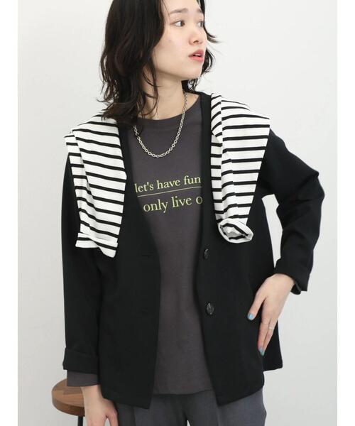 Samansa Mos2 blue（サマンサモスモスブルー）の「アソートロゴロンT（Tシャツ/カットソー・レディース・シルバーグレー/チャコールグレー/ブルー/オフホワイト/ラベンダー・F）」の9枚目の写真