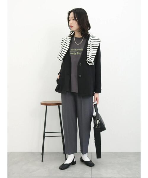 Samansa Mos2 blue（サマンサモスモスブルー）の「アソートロゴロンT（Tシャツ/カットソー・レディース・シルバーグレー/チャコールグレー/ブルー/オフホワイト/ラベンダー・F）」の8枚目の写真