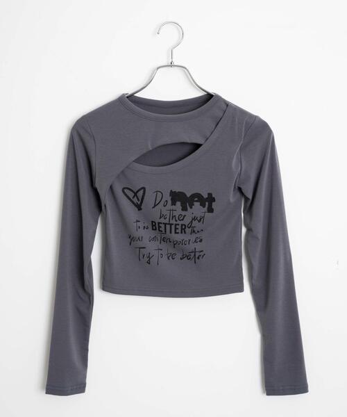 dispark(ディスパーク)の「DISPARK/フロントホールプリントロンT(Tシャツ/カットソー・レディース・ホワイト/グレー・FREE)」の12枚目の写真