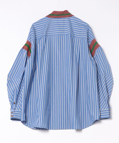 Vivienne Westwood（ヴィヴィアンウエストウッド）の「ｵｰｶﾞﾆｯｸｺｯﾄﾝｽﾄﾗｲﾌﾟXXLﾘﾌﾞｼｬﾂ（シャツ/ブラウス・レディース・グリーン系/ブルー系・FREE）」の3枚目の写真