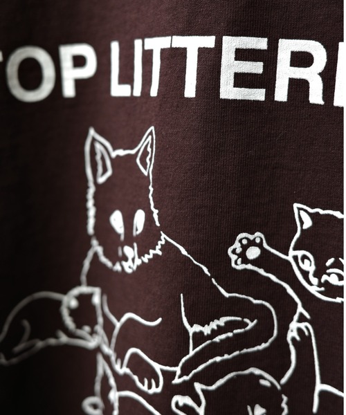 MIXTA（ミクスタ）の「MIXTA/ミクスタ CREW NECK STOP LITTERING Tシャツ（Tシャツ/カットソー・レディース・ブラウン・SMALL）」の3枚目の写真