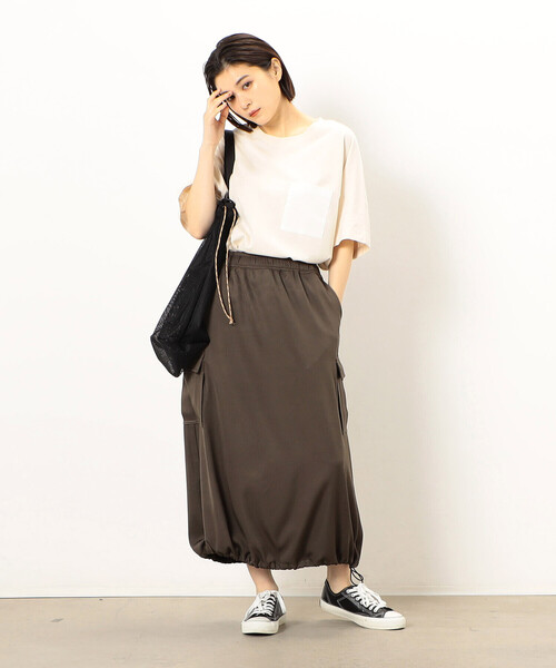 Purple&Yellow（パープルアンドイエロー）の「バックロゴプリント 布帛切替 半袖Ｔシャツ（Tシャツ/カットソー・メンズ・グレイッシュベージュ/アイボリー/ブラック/ターコイズブルー・SMALL/MEDIUM/LARGE）」の9枚目の写真