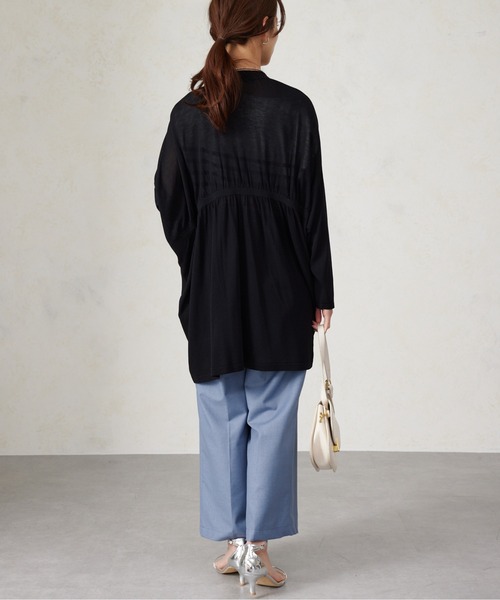 Chez toi（シェトワ）の「BACKギャザーミドル丈カーディガン（カーディガン/ボレロ・レディース・アイボリー/ブラック/ネイビー/レッド・FREE）」の16枚目の写真