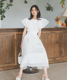 NATURAL BEAUTY BASIC（ナチュラルビューティーベーシック）の「◇【美人百花掲載】シアーチェック SETUP バックリボンスカート（スカート・レディース）」