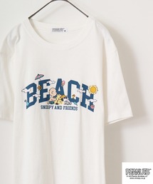 PEANUTSプリント半袖Tシャツ