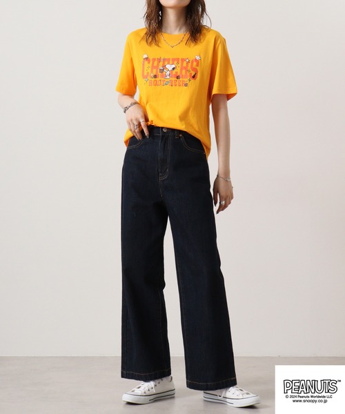 PEANUTS(ピーナッツ)の「PEANUTSプリント半袖Tシャツ(Tシャツ/カットソー・メンズ・ホワイト系/ライトオレンジ系/オフホワイト/グリーン/ネイビー/チャコール・M/L/LL)」の22枚目の写真