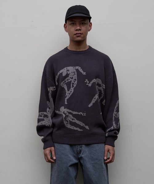 bal(バル)の「【BAL(バル)/2024秋冬】JACQUARD COTTON CREWNECK SWEATER(ニット/セーター・メンズ・ブラック/ホワイト・3/2/1)」の5枚目の写真