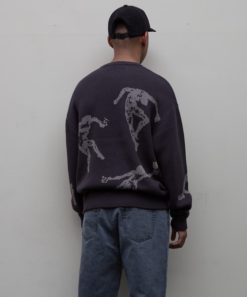 bal(バル)の「【BAL(バル)/2024秋冬】JACQUARD COTTON CREWNECK SWEATER(ニット/セーター・メンズ・ブラック/ホワイト・3/2/1)」の6枚目の写真