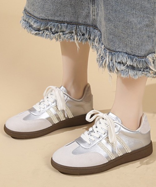 mebole(メボレ)の「レースラインスニーカー(スニーカー・レディース・シルバー/ピンク/アイボリー・LARGE/MEDIUM/SMALL)」の15枚目の写真