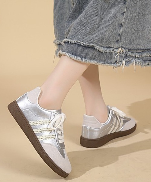 mebole(メボレ)の「レースラインスニーカー(スニーカー・レディース・シルバー/ピンク/アイボリー・LARGE/MEDIUM/SMALL)」の10枚目の写真