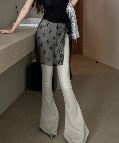 GEMEDA(ジェメダ)の「リボンドットチュールパレオ(スカート・レディース・ホワイト/ブラック・M)」の16枚目の写真