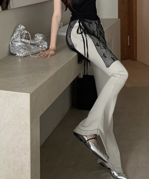 GEMEDA(ジェメダ)の「リボンドットチュールパレオ(スカート・レディース・ホワイト/ブラック・M)」の19枚目の写真