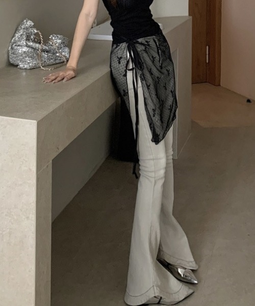 GEMEDA(ジェメダ)の「リボンドットチュールパレオ(スカート・レディース・ホワイト/ブラック・M)」の20枚目の写真