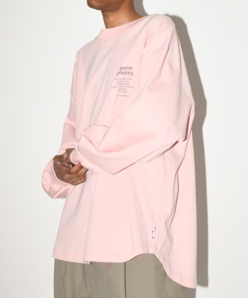 tシャツ Uber Danke”ブランドロゴ オーバーサイズ ロングTシャツ /L/S T-shirt(ユニセックス) メンズ レディース SUPERTHANKS スーパーサンクスニット オーバーサイズ ロング Tシャツ