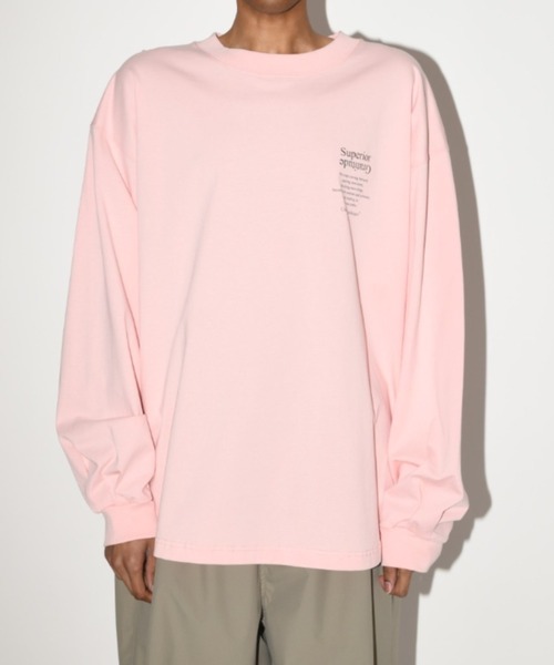 SUPERTHANKS(スーパーサンクス)の「バックフラワープリント オーバーサイズ ロングTシャツ /"Flower" L/S T-shirt(ユニセックス)(Tシャツ/カットソー・メンズ・ホワイト/ベビーピンク/ブラック/グリーン系その他・L/M/S)」の22枚目の写真