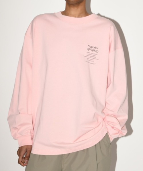 バックフラワープリント オーバーサイズ ロングTシャツ /'Flower' L/S