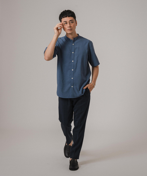 EDIFICE（エディフィス）の「EVALET ストレッチ バンドカラーシャツ（シャツ/ブラウス・メンズ・ブラウン/ホワイト/ネイビー/ブルー系その他・LARGE/MEDIUM/SMALL）」の9枚目の写真