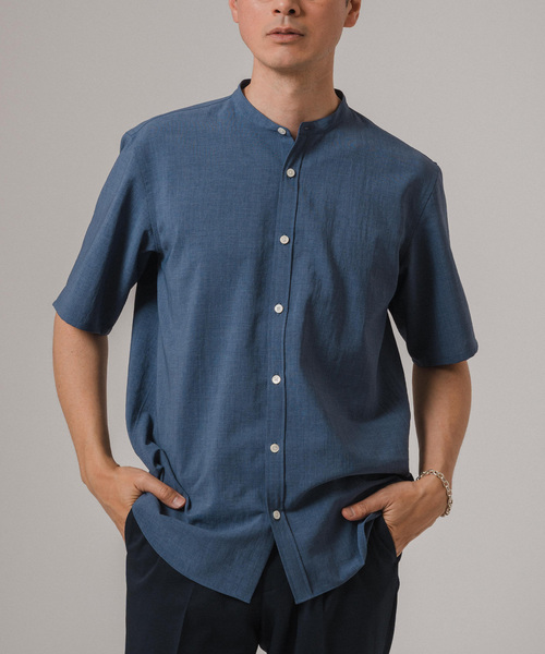 EDIFICE（エディフィス）の「EVALET ストレッチ バンドカラーシャツ（シャツ/ブラウス・メンズ・ブラウン/ホワイト/ネイビー/ブルー系その他・LARGE/MEDIUM/SMALL）」の12枚目の写真