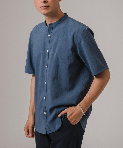 EDIFICE（エディフィス）の「EVALET ストレッチ バンドカラーシャツ（シャツ/ブラウス・メンズ・ブラウン/ホワイト/ネイビー/ブルー系その他・LARGE/MEDIUM/SMALL）」の13枚目の写真