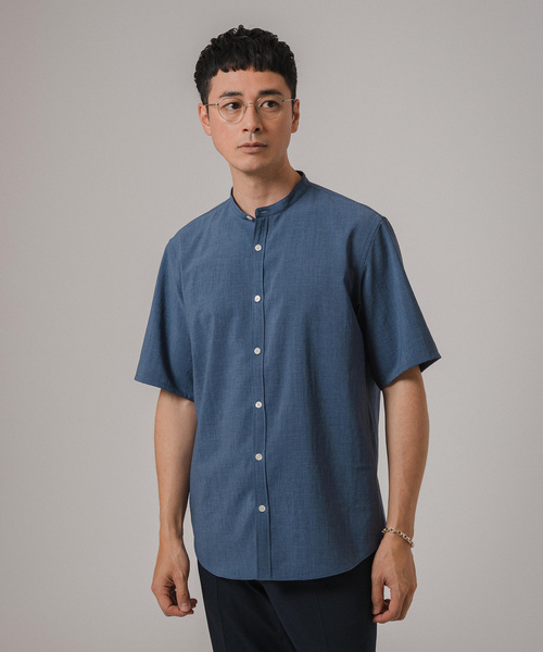 EDIFICE（エディフィス）の「EVALET ストレッチ バンドカラーシャツ（シャツ/ブラウス・メンズ・ブラウン/ホワイト/ネイビー/ブルー系その他・LARGE/MEDIUM/SMALL）」の14枚目の写真