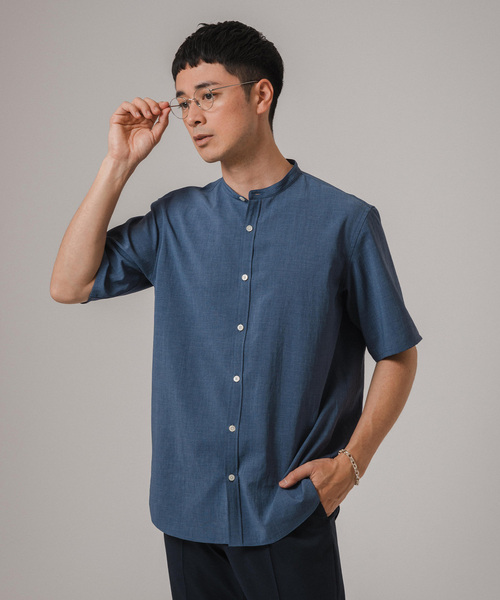 EDIFICE（エディフィス）の「EVALET ストレッチ バンドカラーシャツ（シャツ/ブラウス・メンズ・ブラウン/ホワイト/ネイビー/ブルー系その他・LARGE/MEDIUM/SMALL）」の15枚目の写真