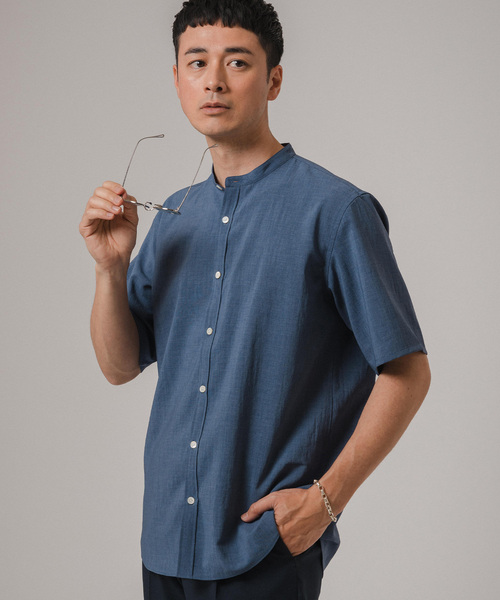 EDIFICE（エディフィス）の「EVALET ストレッチ バンドカラーシャツ（シャツ/ブラウス・メンズ・ブラウン/ホワイト/ネイビー/ブルー系その他・LARGE/MEDIUM/SMALL）」の17枚目の写真