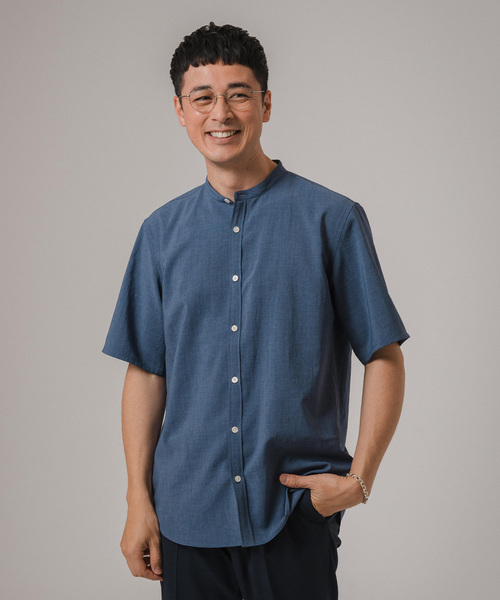 EDIFICE（エディフィス）の「EVALET ストレッチ バンドカラーシャツ（シャツ/ブラウス・メンズ・ブラウン/ホワイト/ネイビー/ブルー系その他・LARGE/MEDIUM/SMALL）」の18枚目の写真