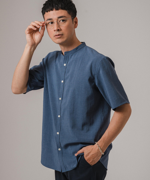 EDIFICE（エディフィス）の「EVALET ストレッチ バンドカラーシャツ（シャツ/ブラウス・メンズ・ブラウン/ホワイト/ネイビー/ブルー系その他・LARGE/MEDIUM/SMALL）」の19枚目の写真