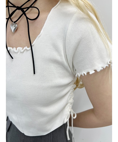 PHILLY(フィリー)の「【PHILLY】サイドドロストメロウトップス(Tシャツ/カットソー・レディース・ホワイト/ブラック・FREE)」の3枚目の写真