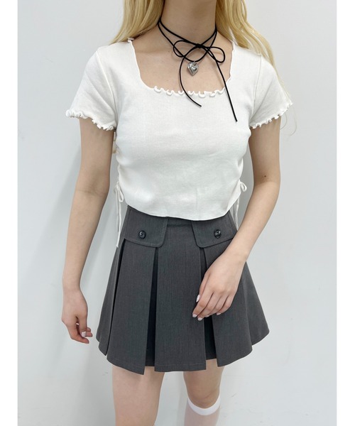 PHILLY(フィリー)の「【PHILLY】サイドドロストメロウトップス(Tシャツ/カットソー・レディース・ホワイト/ブラック・FREE)」の4枚目の写真