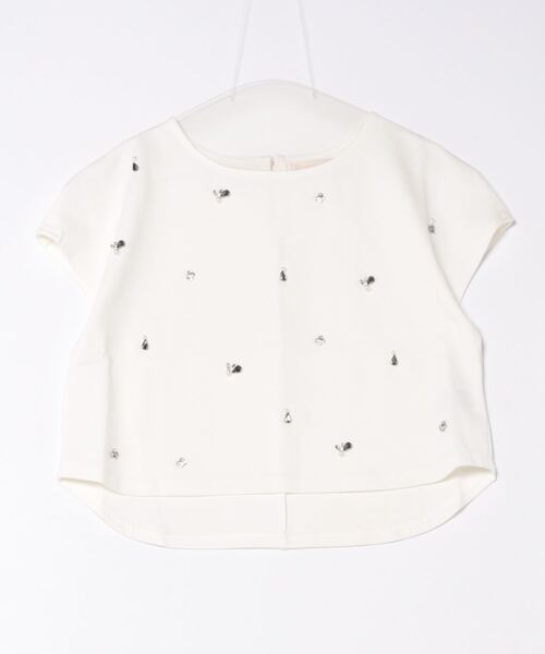 12Twelve Agenda(トゥエルブ アジェンダ)の「ビジュークロップド袖タックカットソープルオーバー(Tシャツ/カットソー・レディース・チャコールグレー/ネイビー/オフホワイト・M)」の13枚目の写真