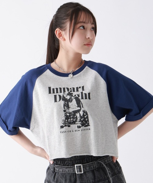 repipi armario(レピピ アルマリオ)の「GIRLプリントラグランT(Tシャツ/カットソー・キッズ・グレー/ホワイト/ピンク・SMALL/MEDIUM/LARGE)」の3枚目の写真