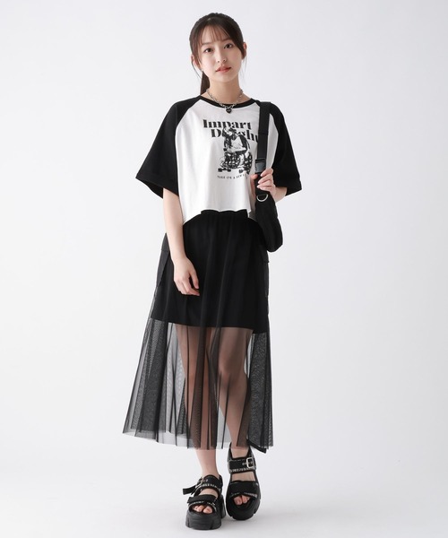 repipi armario(レピピ アルマリオ)の「GIRLプリントラグランT(Tシャツ/カットソー・キッズ・グレー/ホワイト/ピンク・SMALL/MEDIUM/LARGE)」の4枚目の写真
