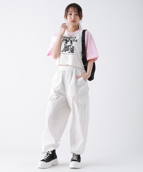 repipi armario(レピピ アルマリオ)の「GIRLプリントラグランT(Tシャツ/カットソー・キッズ・グレー/ホワイト/ピンク・SMALL/MEDIUM/LARGE)」の9枚目の写真